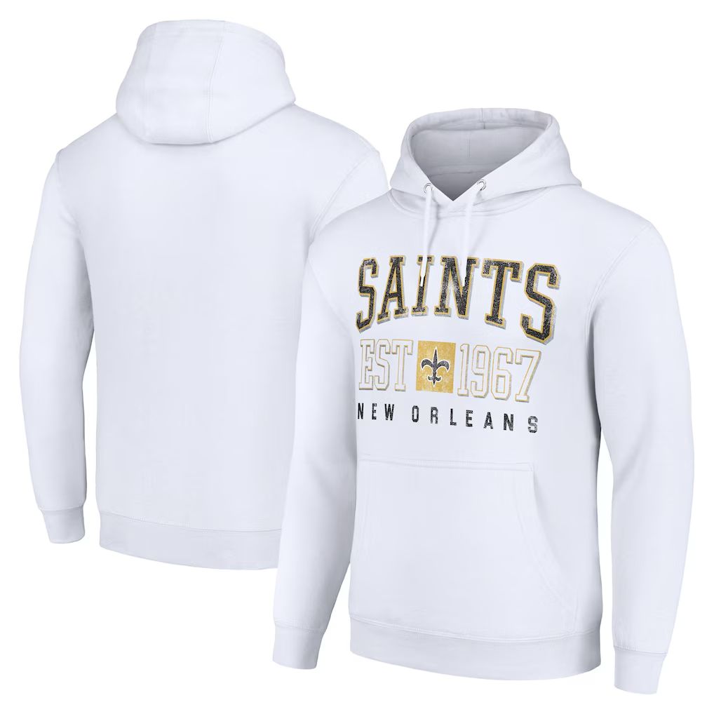Men 2026 NFL New Orleans Saints white Hoodie hooded style 01